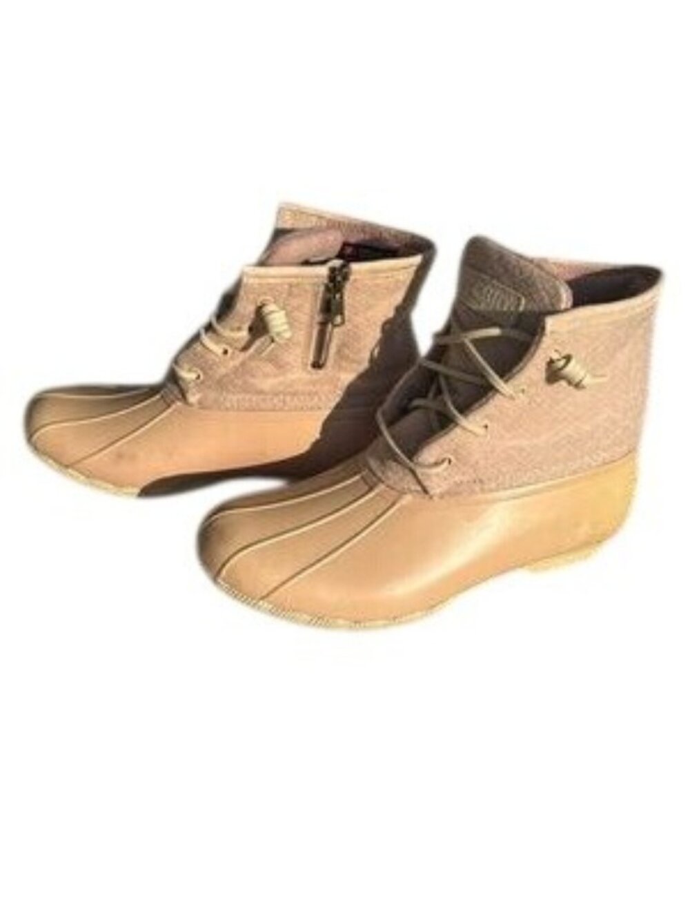 Sperry Pink Womens Duck Boots Rain STS82038 Shoes Size 10 Wool Lined Waterproof